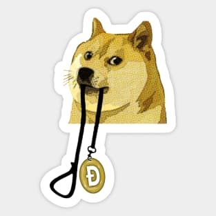 The Doge is Ready to Run - Dogecoin Logo Sticker